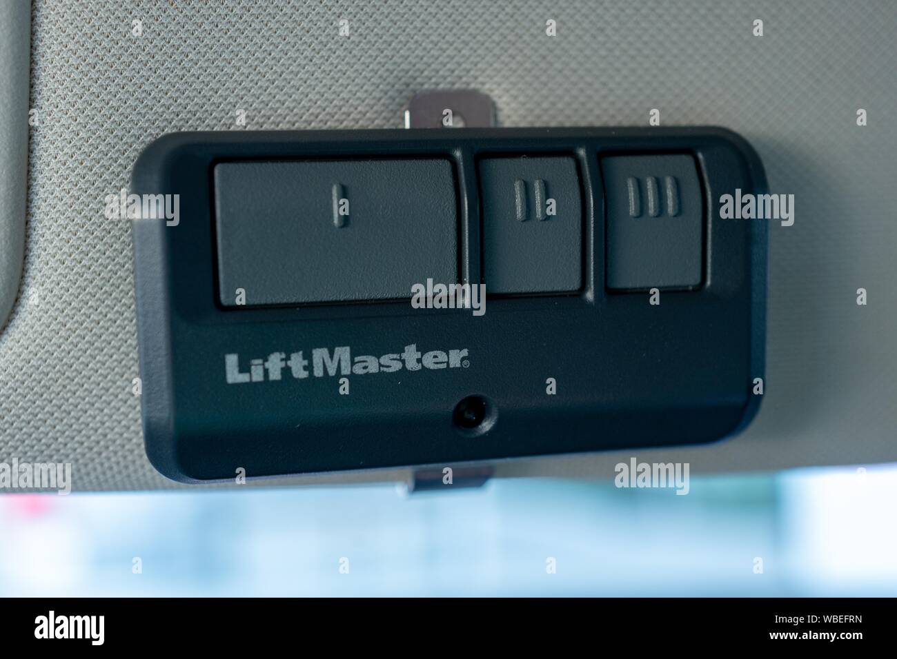 Close Up Of Remote Control For Liftmaster Garage Door Opener On