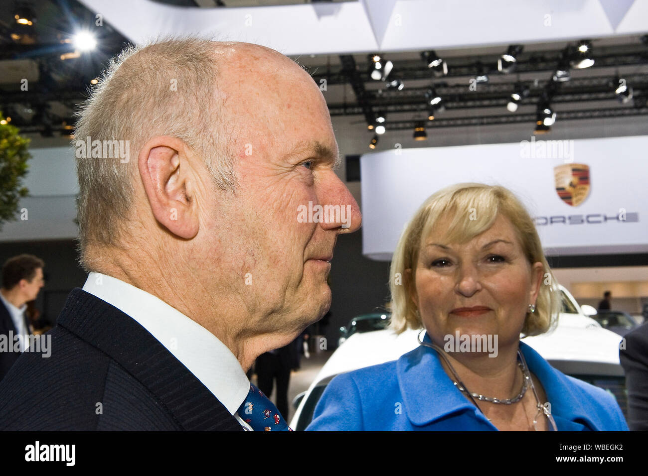 Hamburg, Deutschland. 27th Aug, 2019. Ferdinand PIECH died at the age of 82 years. Archive photo: Ferdinand PIECH (Chairman of the Supervisory Board) with his wife Ursula, Portrait, with the Porsche logo behind them, Annual General Meeting of Volkswagen AG on April 22, 2010 in Hamburg | usage worldwide Credit: dpa/Alamy Live News Stock Photo