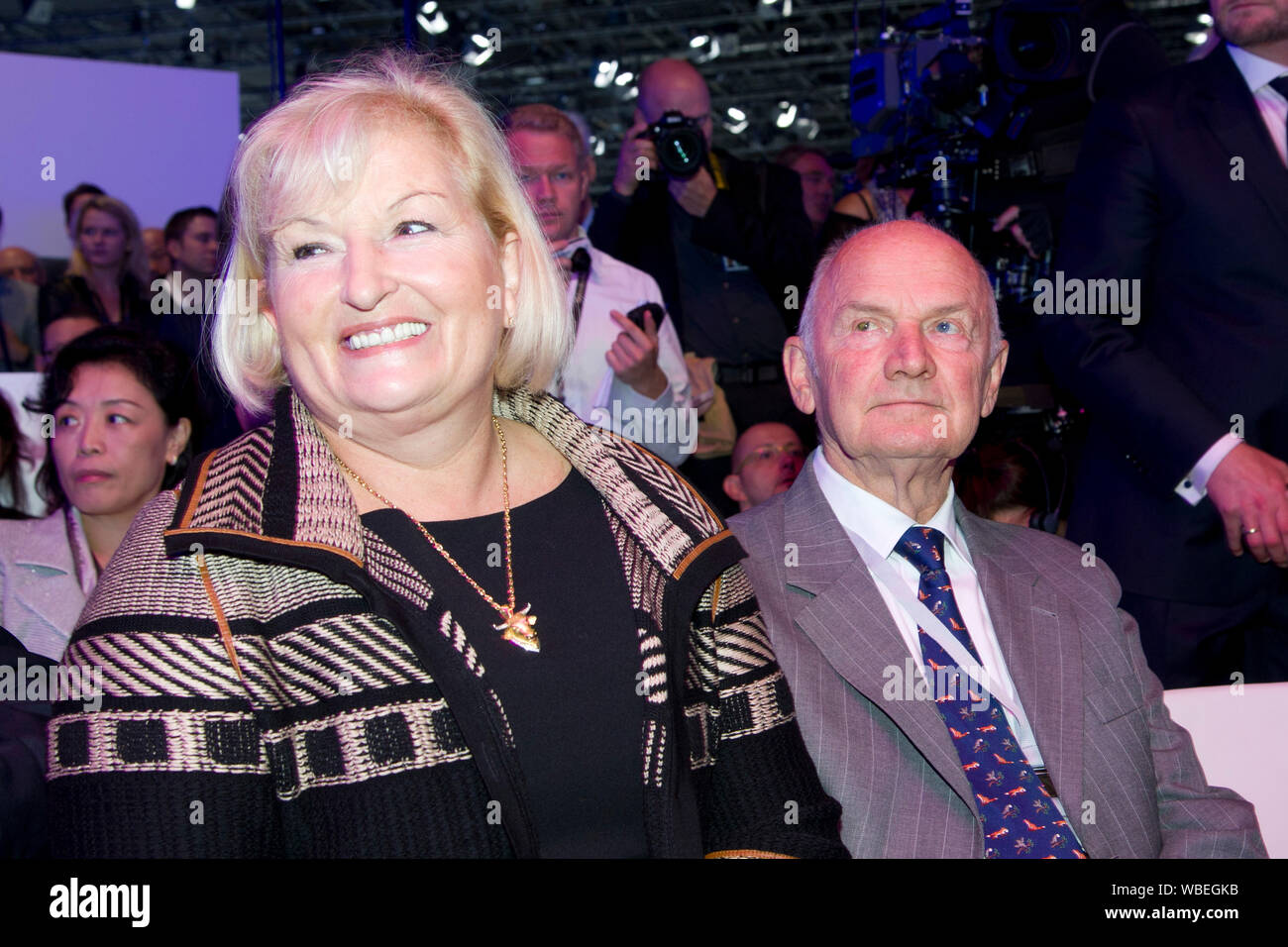 Frankfurt, Deutschland. 27th Aug, 2019. Ferdinand PIECH died at the age of 82 years. Archive photo: Dr Ferdinand PIECH, Chairman of the Supervisory Board of Volkswagen AG, with wife Ursula, International Motor Show IAA 2013 in Frankfurt, 10.09.2013. å | usage worldwide Credit: dpa/Alamy Live News Stock Photo