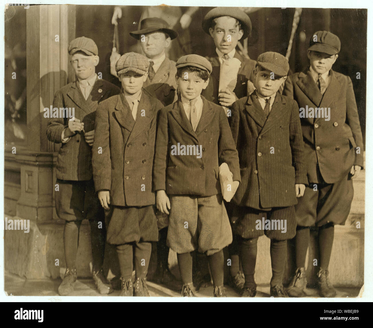 Furchgott's Department Store. Employs large number of youngsters as cash boys and wrappers. Counted nine apparently under 12. One was 9, he said, and other 11. You[n]gest work for $3. a week. Abstract: Photographs from the records of the National Child Labor Committee (U.S.) Stock Photo