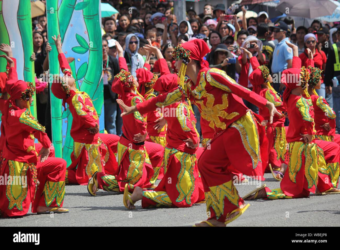 Davao City, PhilippinesAugust 2014 Street dancers in colorful