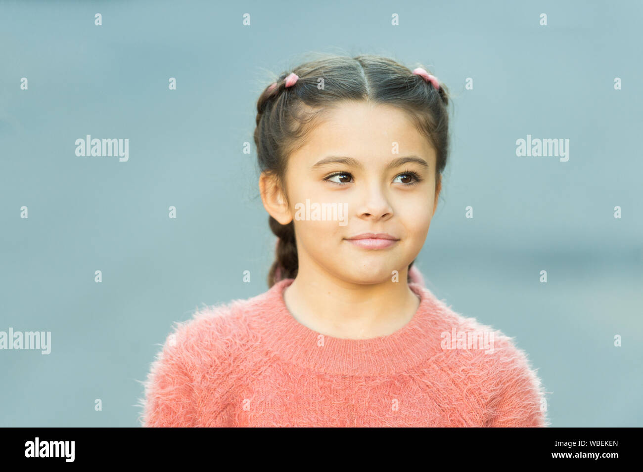 Fancy Look Braided Cutie Little Girl With Cute Braids