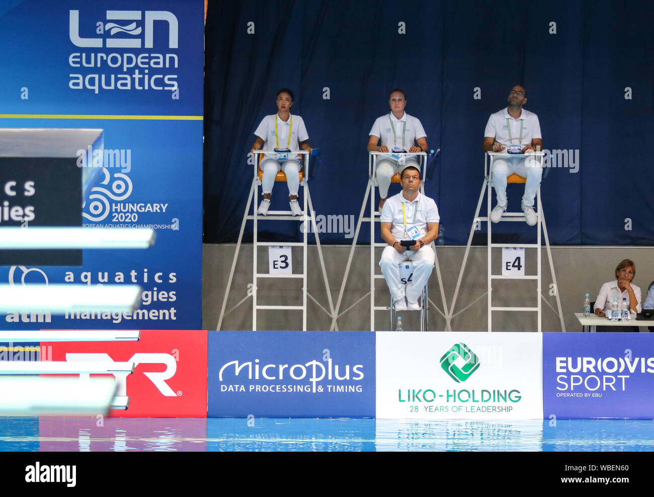 KYIV UKRAINE AUGUST 9 2019 Diving Referees In Action During The 