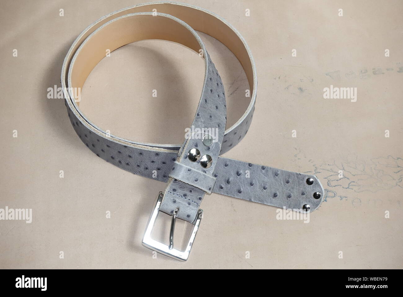 Leather belt handmade Stock Photo