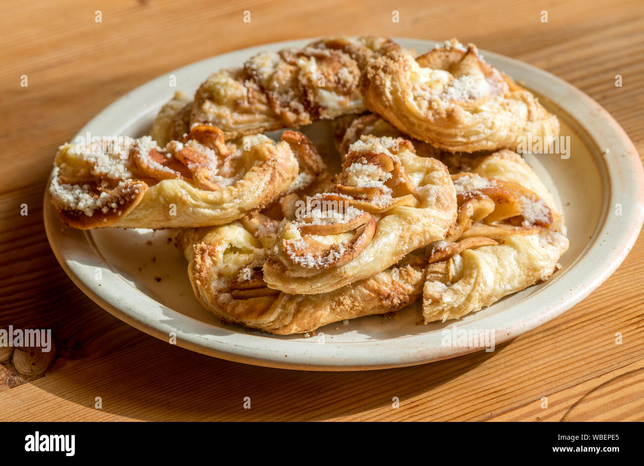 Freshly baked Danish pastries at the Minam River Lodge in Oregon's Wallowa Mountains. Stock Photo