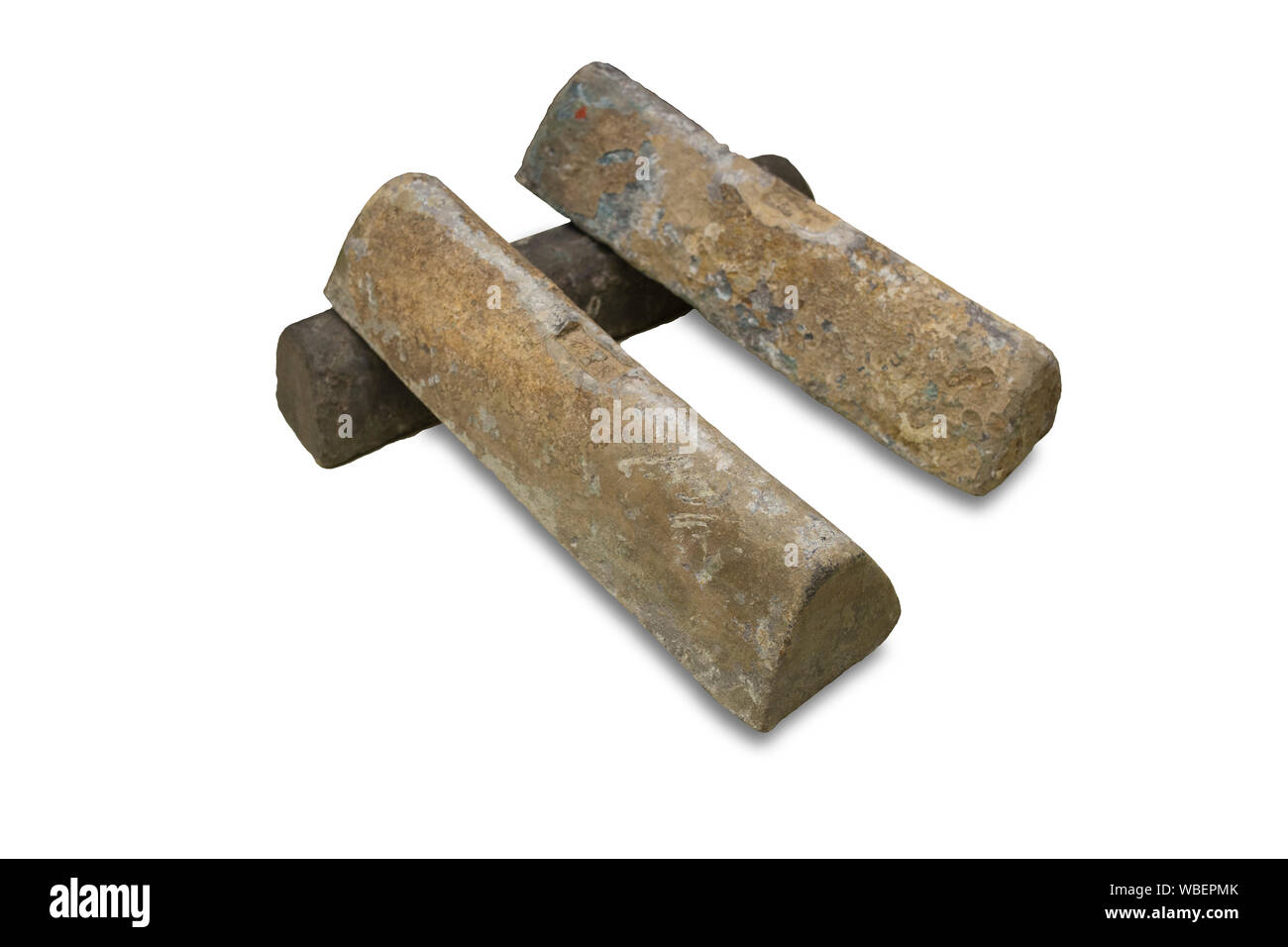 Cadiz, Spain May 31th, 2019 3 Lead ingots made in ancient rome times