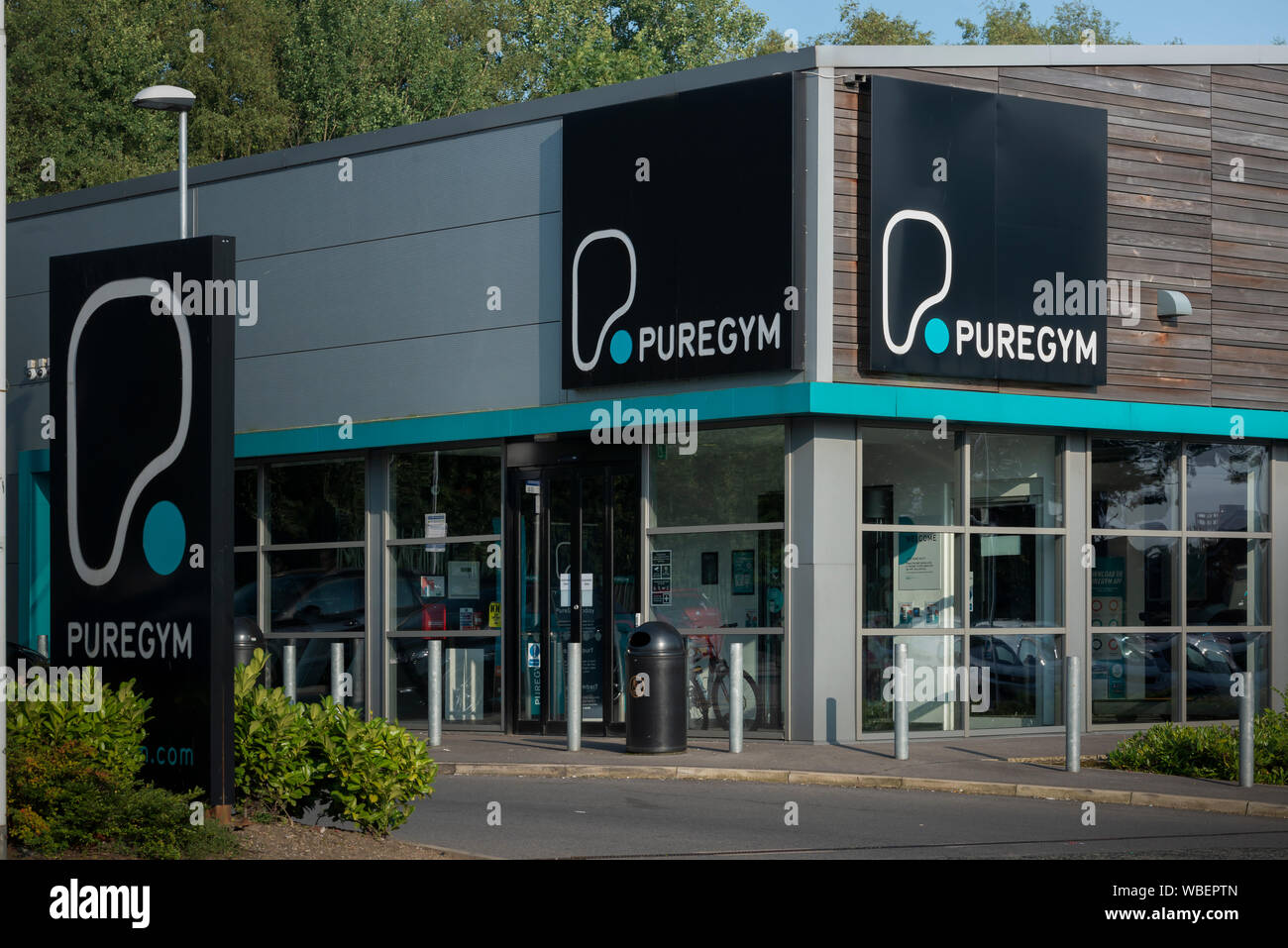 A branch of the PureGym health club located on Bury New Road in Manchester, UK. Stock Photo