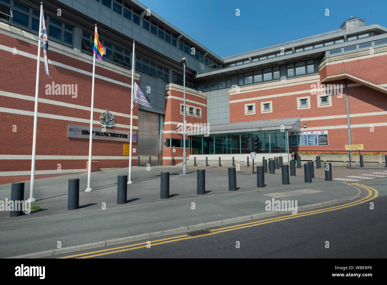 The front entrance to HMP Manchester (formerly Strangeways) high security prison in Manchester, UK. Stock Photo