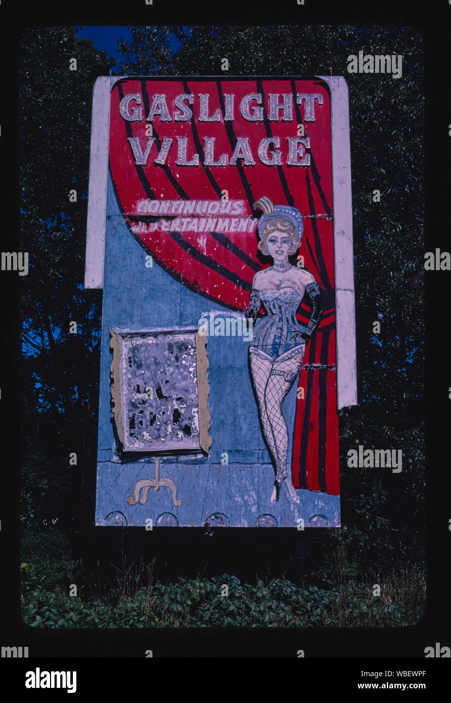 Gas Light Village billboard, Wilton, New York Stock Photo Alamy