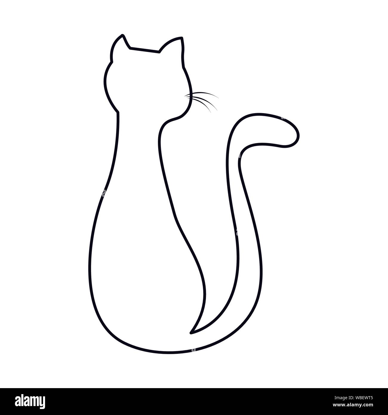 Cat Happy Halloween Celebration Design Vector Illustration Outline Stock Vector Image Art Alamy