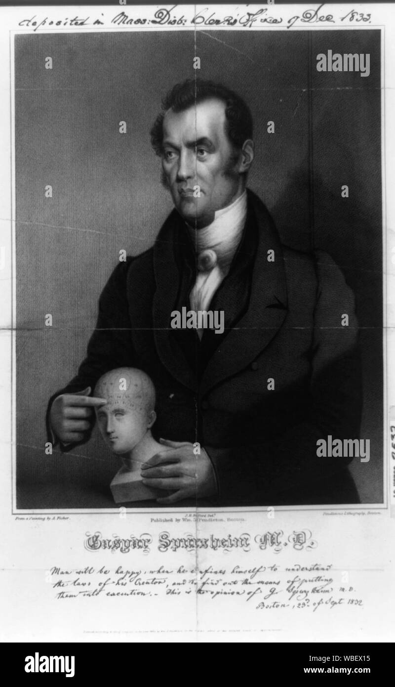 Gaspar Spurzheim M.D Stock Photo
