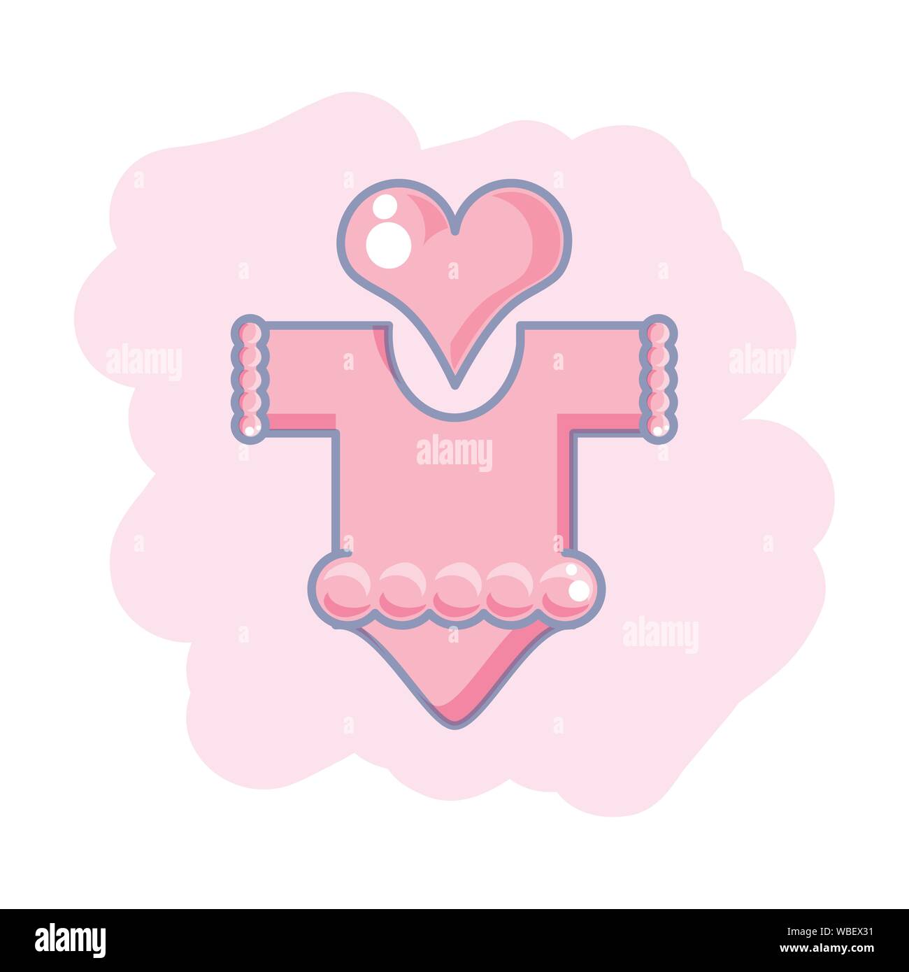 cute clothes for baby with heart love vector illustration design Stock ...