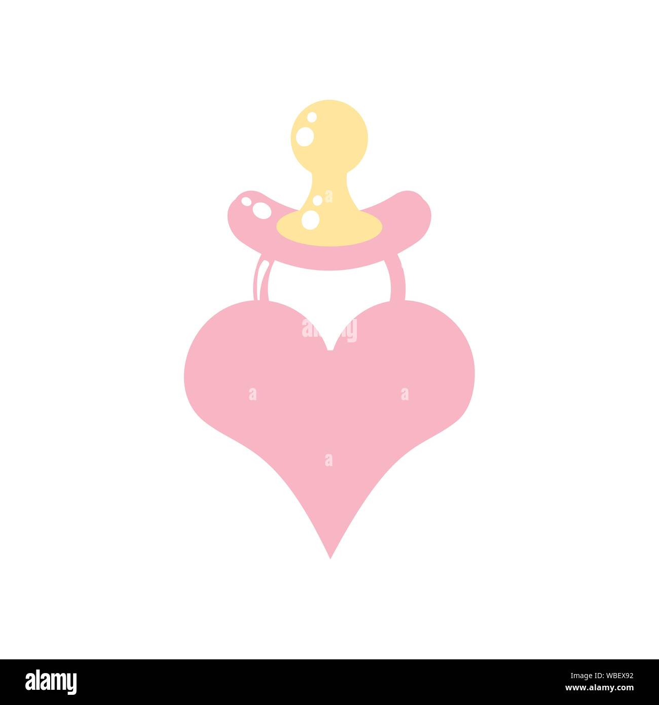 cute pacifier baby with heart love vector illustration design Stock ...