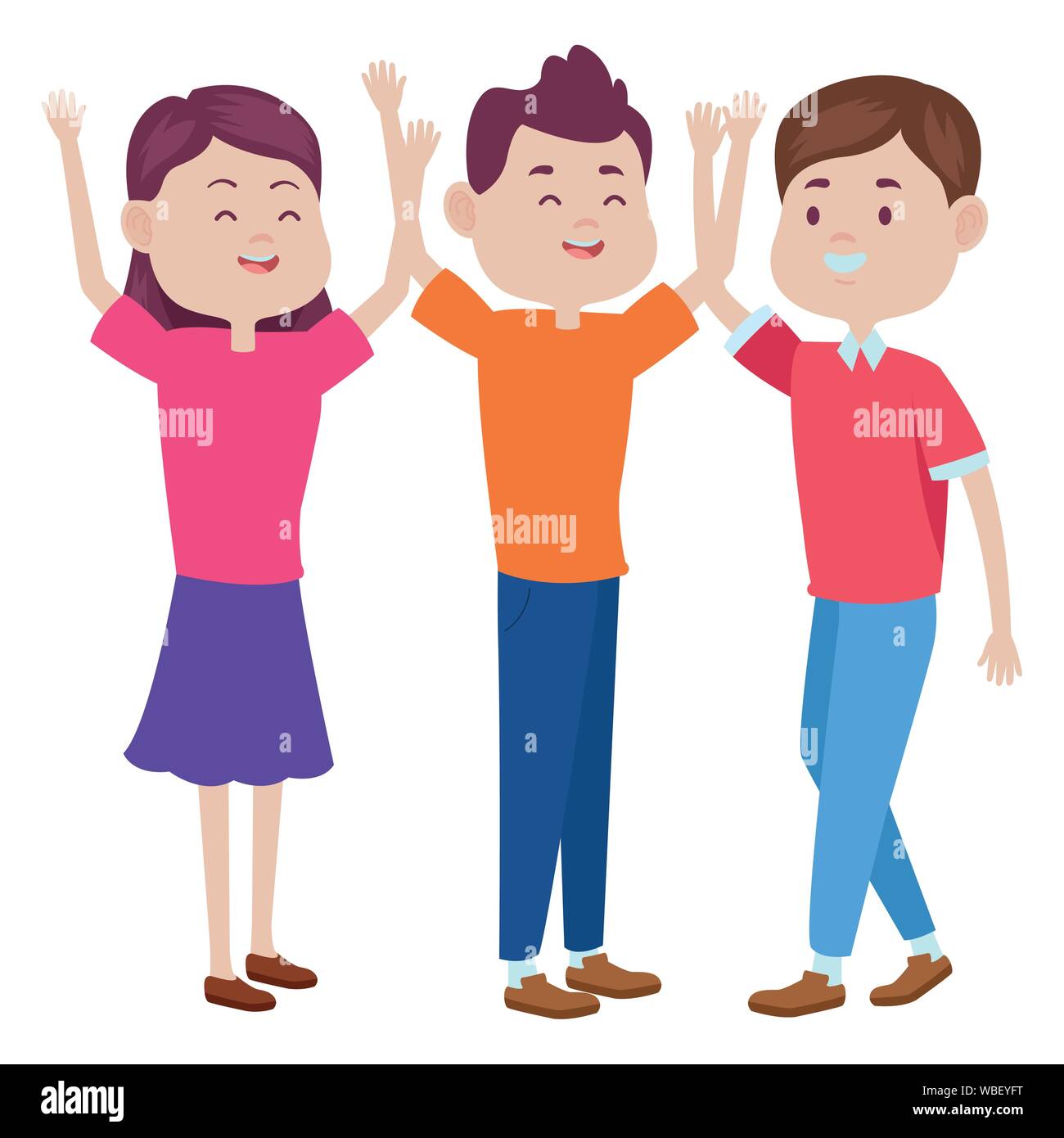 Teenagers friends smiling and greeting cartoons Stock Vector Image ...