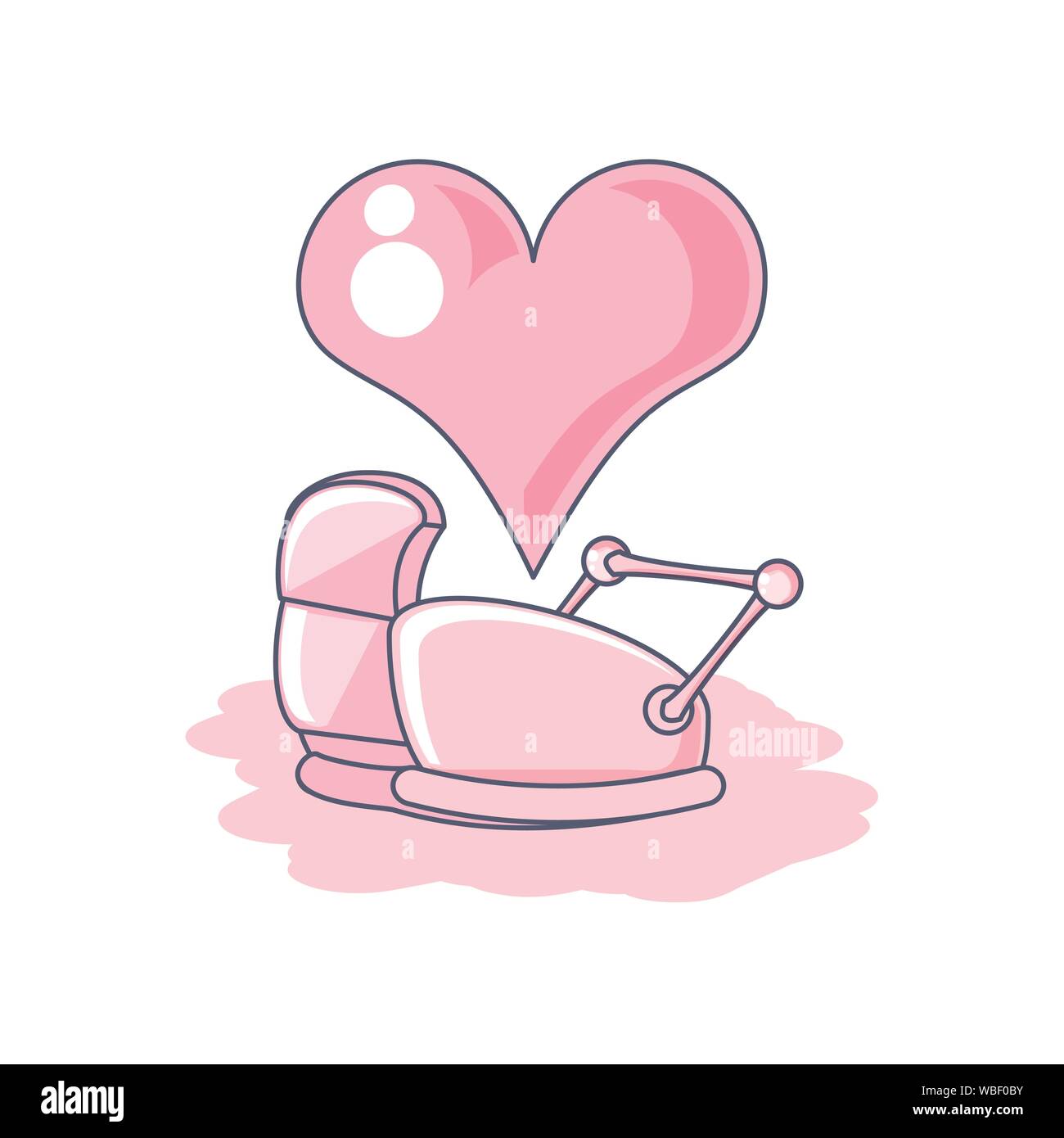cute baby cart with heart love vector illustration design Stock Vector ...