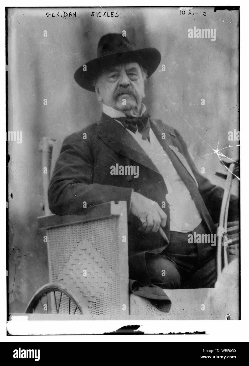 Gen. Dan. Sickles in wheelchair Abstract/medium: 1 negative : glass ; 5 x 7 in. or smaller. Stock Photo