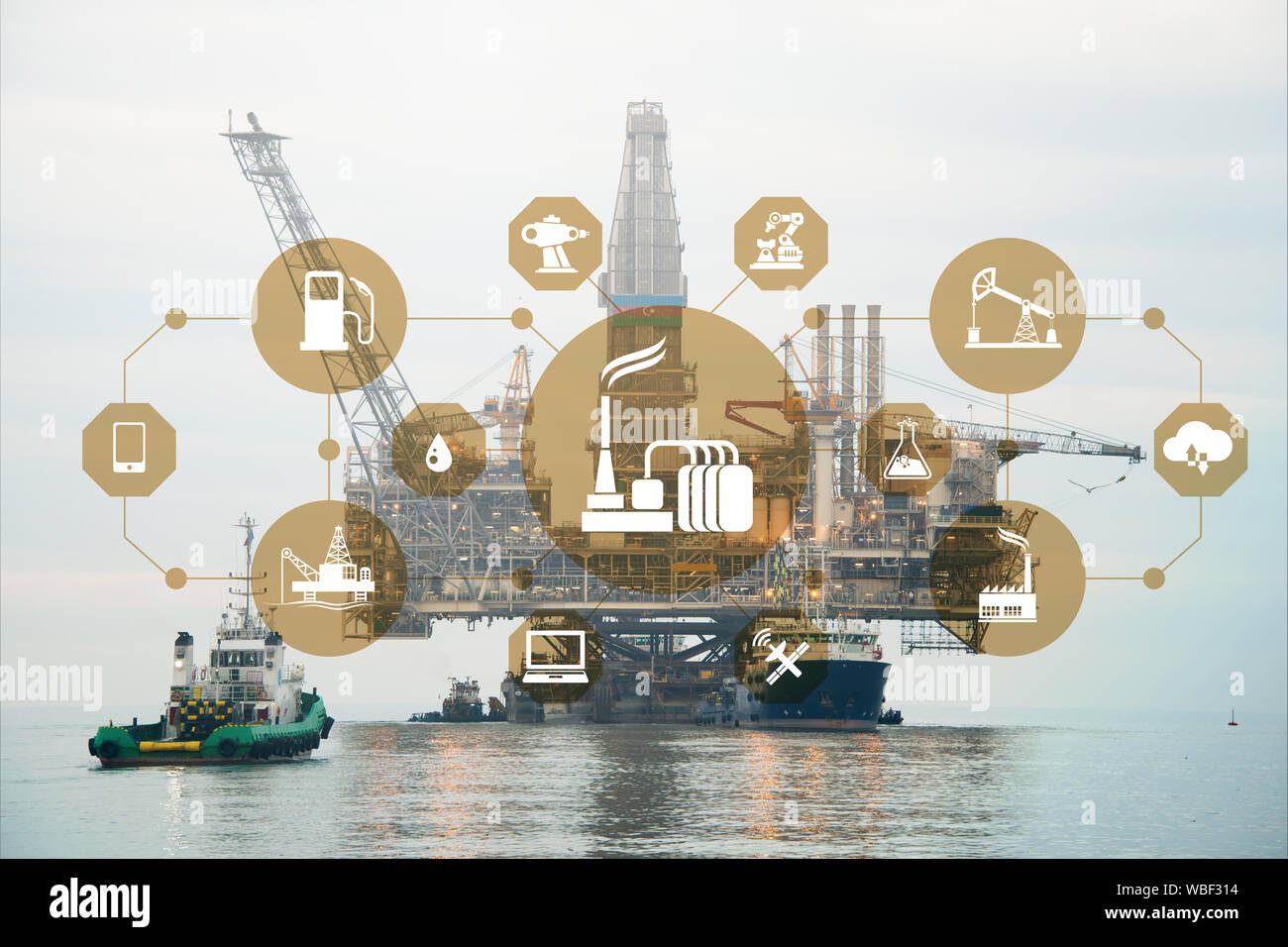 The concept of automation in oil and gas industry Stock Photo - Alamy