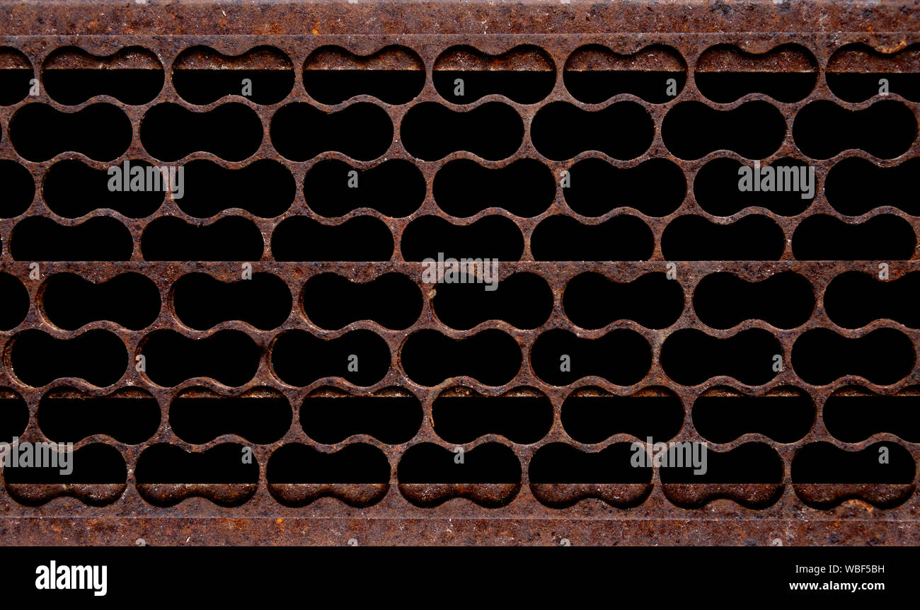 Rust grid iron grates, Grid pattern, steel wire mesh fence wall background, Chain Link Fence Stock Photo