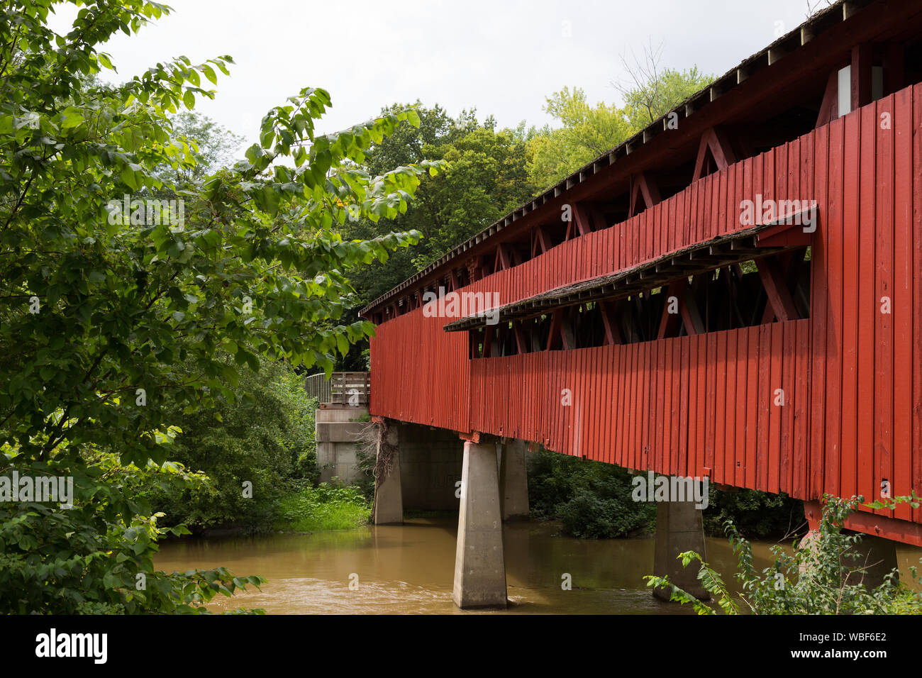 Historic 1873 spencerville covered bridge hires stock photography and