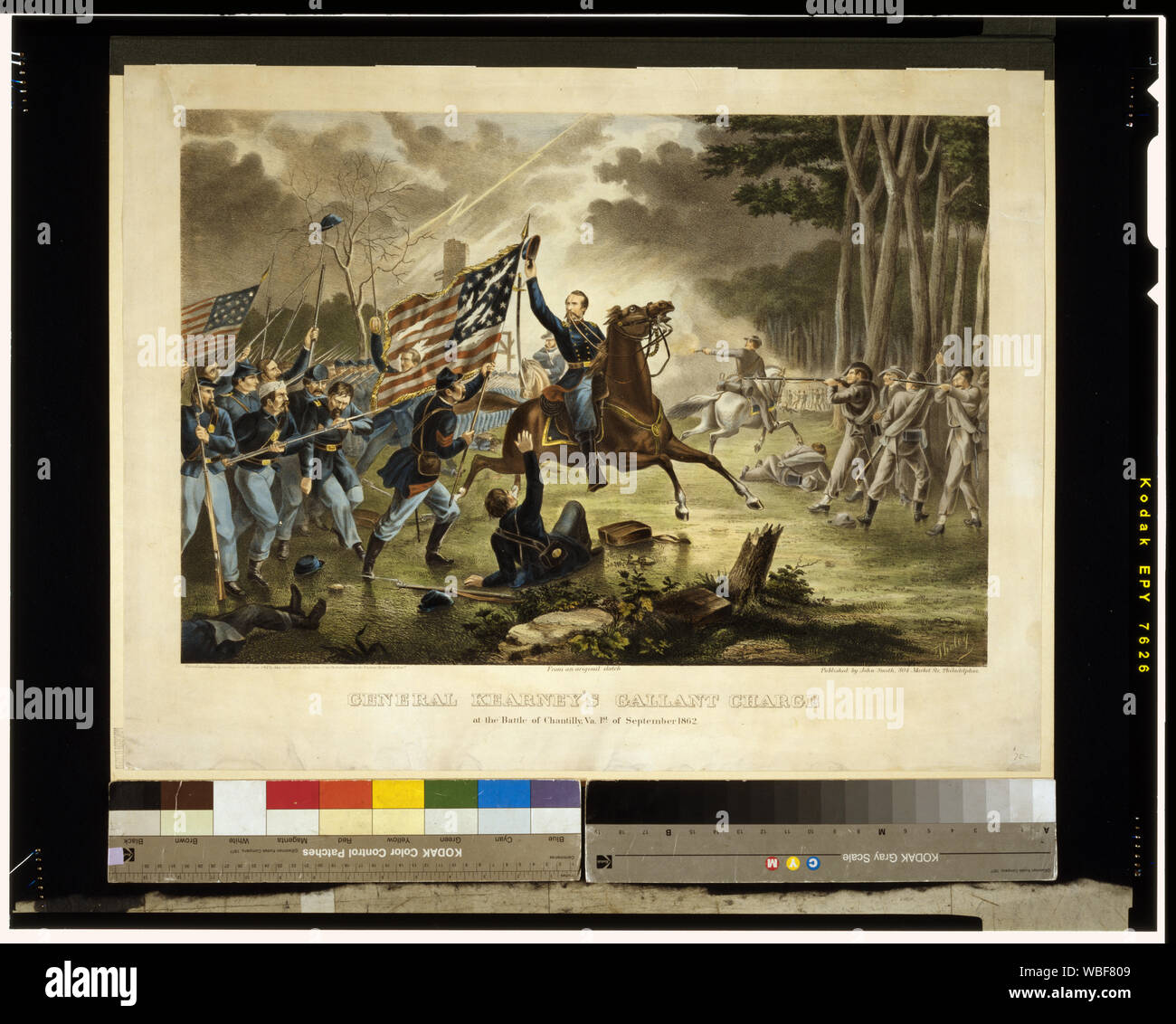 General Kearney's gallant charge, at the Battle of Chantilly, Va., 1st of September 1862 / Tholey. Abstract/medium: 1 print : lithograph, color. Stock Photo