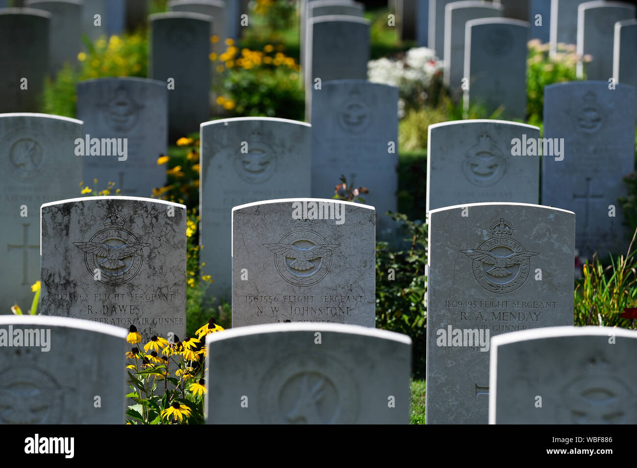 Tombstones of British military fallen during World War 2 at Kraków's