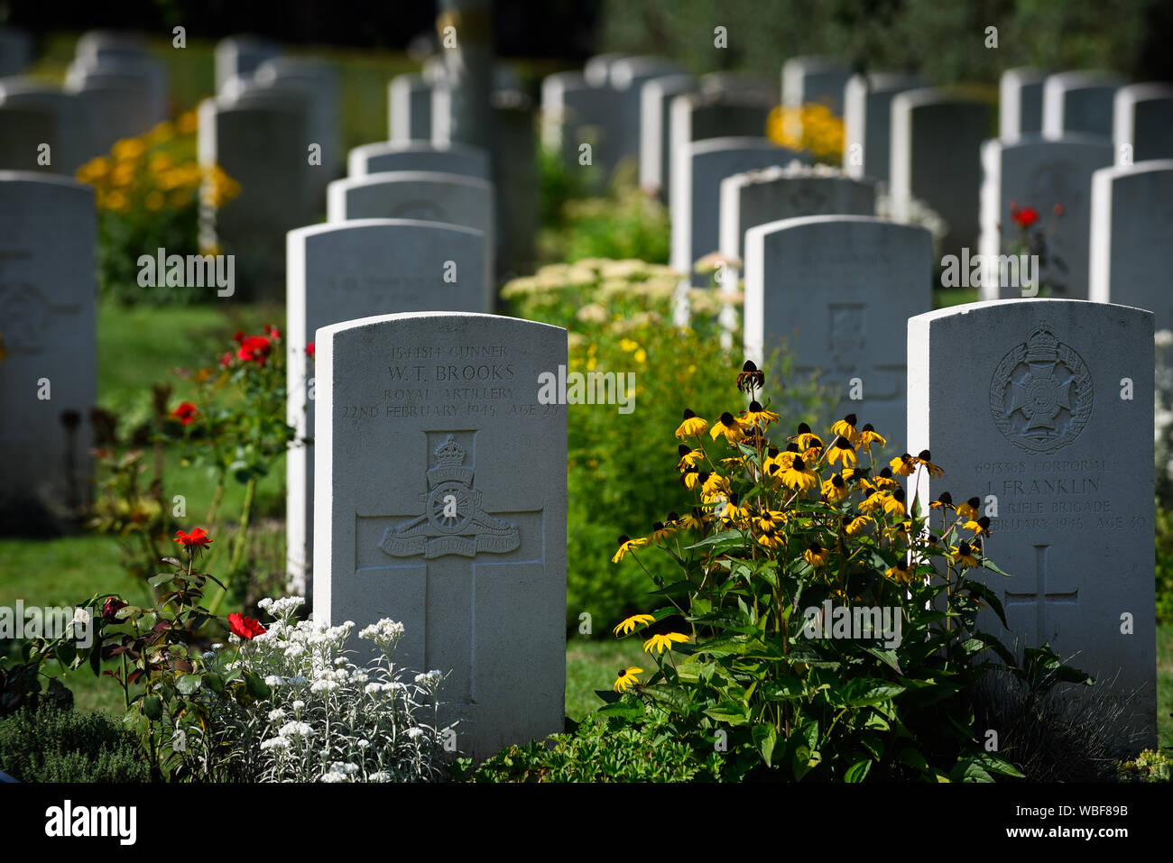 Tombstones of British military fallen during World War 2 at Kraków's