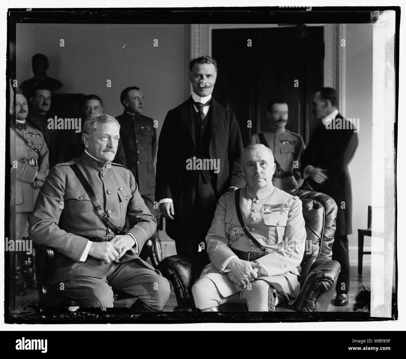 General Neville, Prince de Bearn, and Pershing Abstract/medium: 1 negative : glass ; 4 x 5 in. or smaller Stock Photo