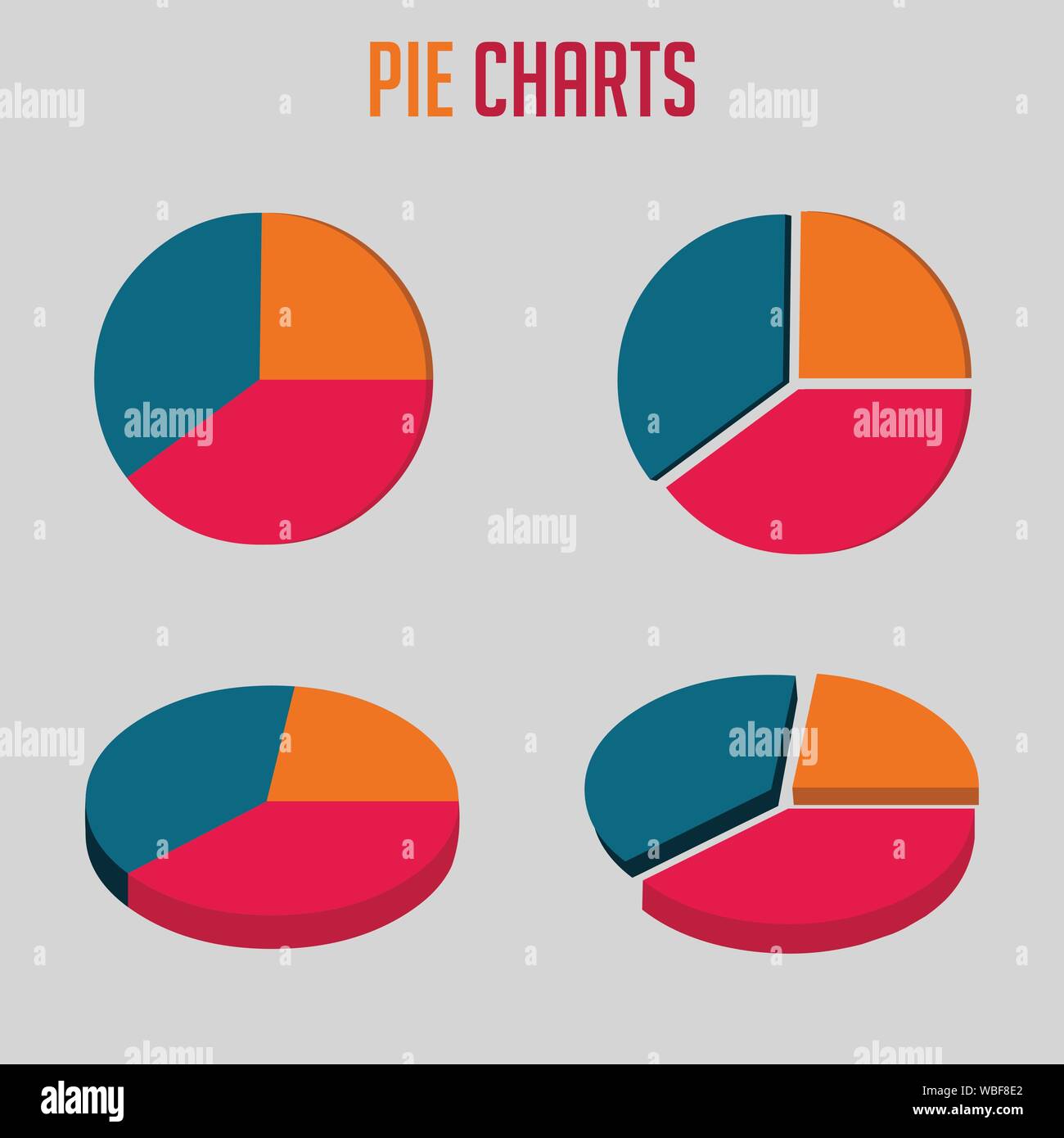 Pie charts vector illustration Stock Vector