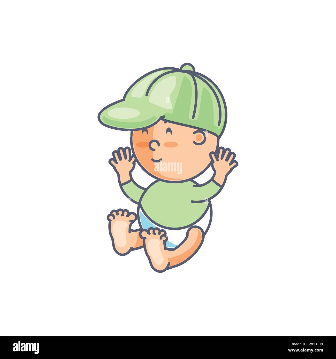 cute baby boy with cap avatar character vector illustration design ...