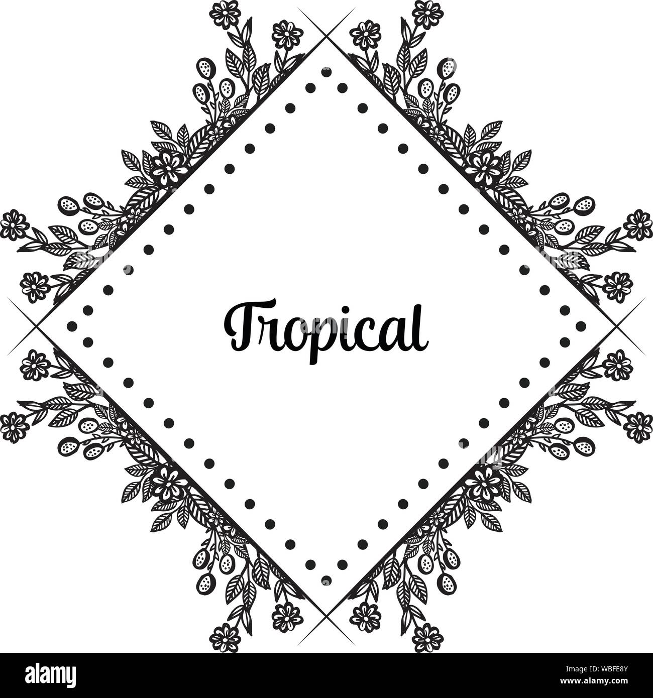 Vector illustration various crowd of rose flower frame for greeting ...