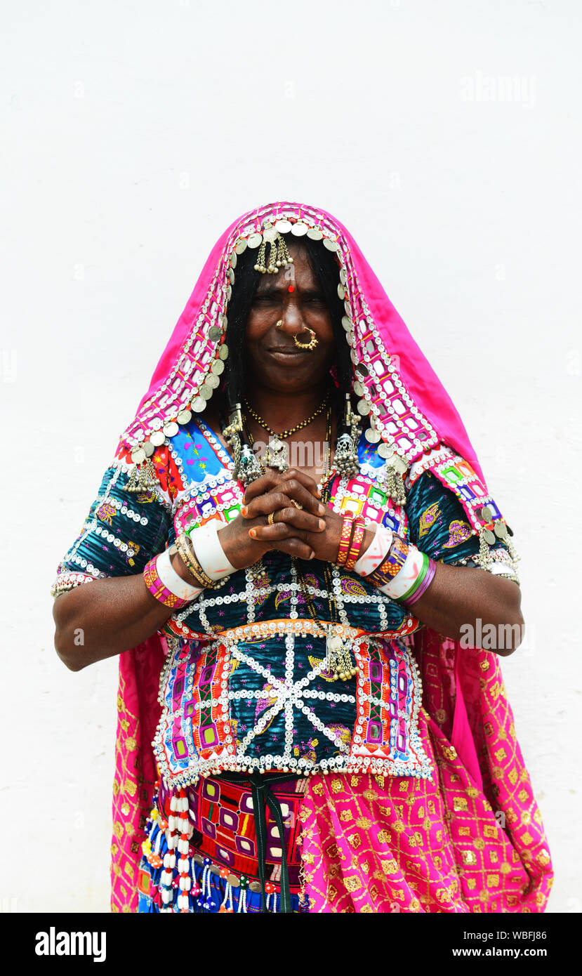Portrait of a Lambadi woman taken at her village in Karnataka India Stock Photo Alamy