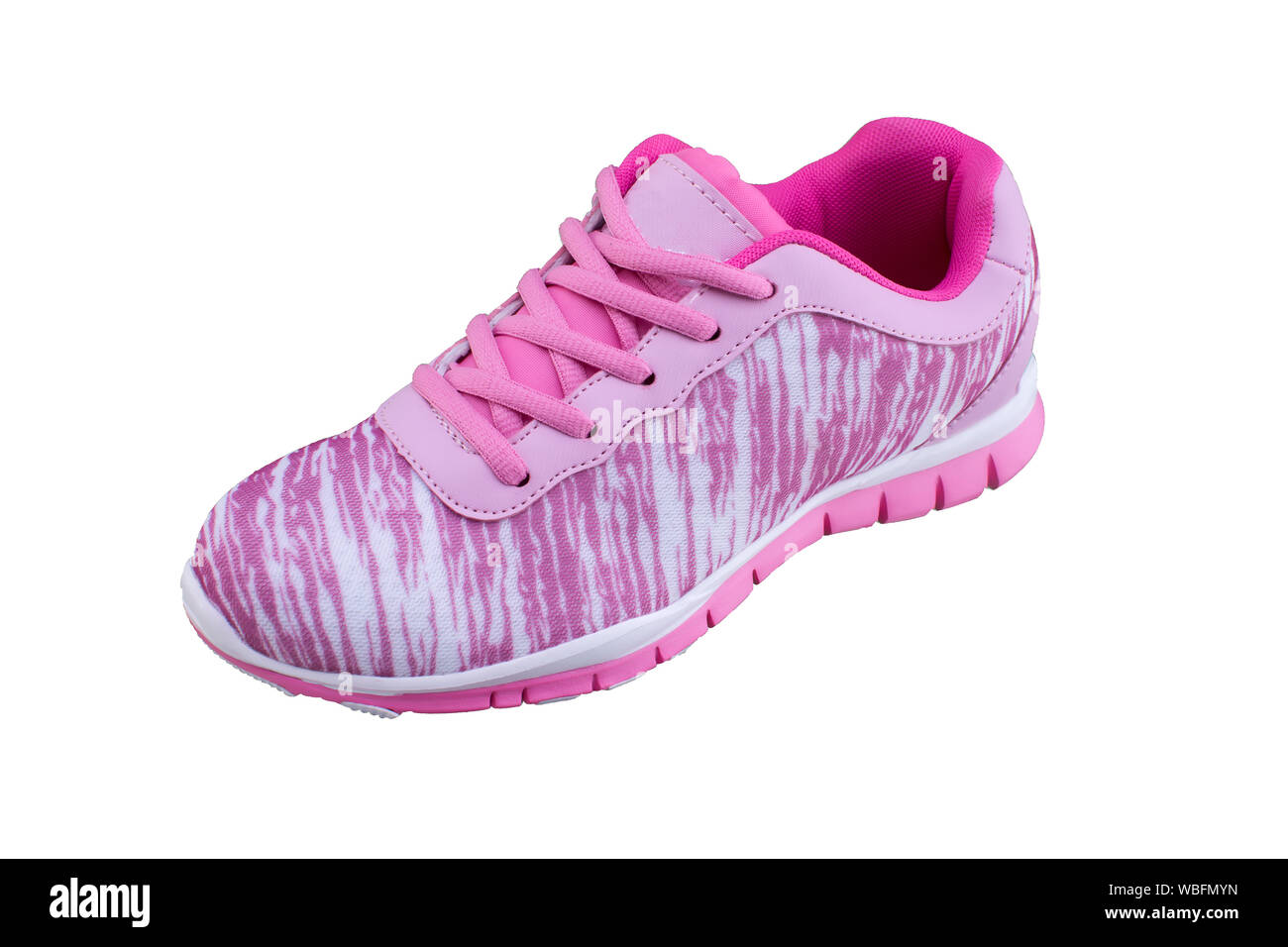 Sneaker pink. Sport shoes on white background Stock Photo - Alamy
