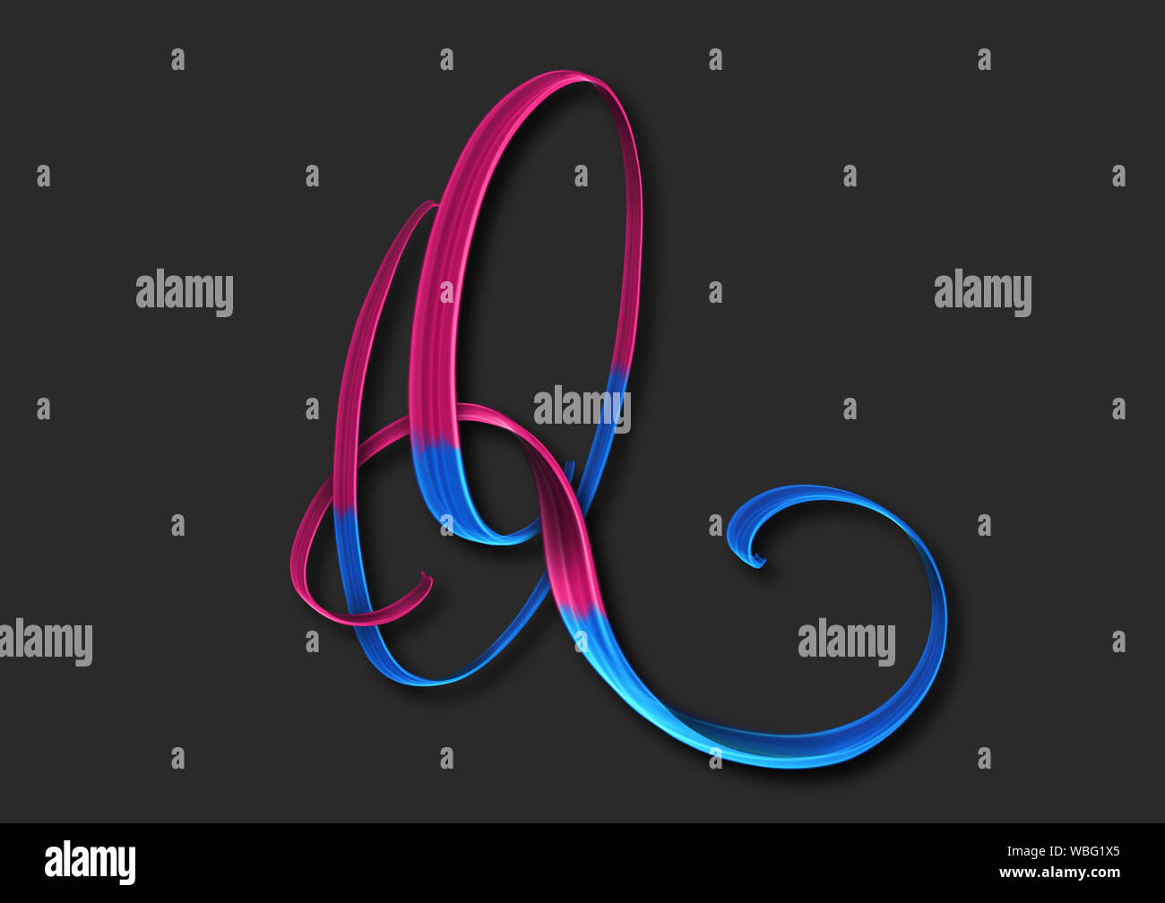 Capital letter Q elegant lettering 3d illustration Stock Photo