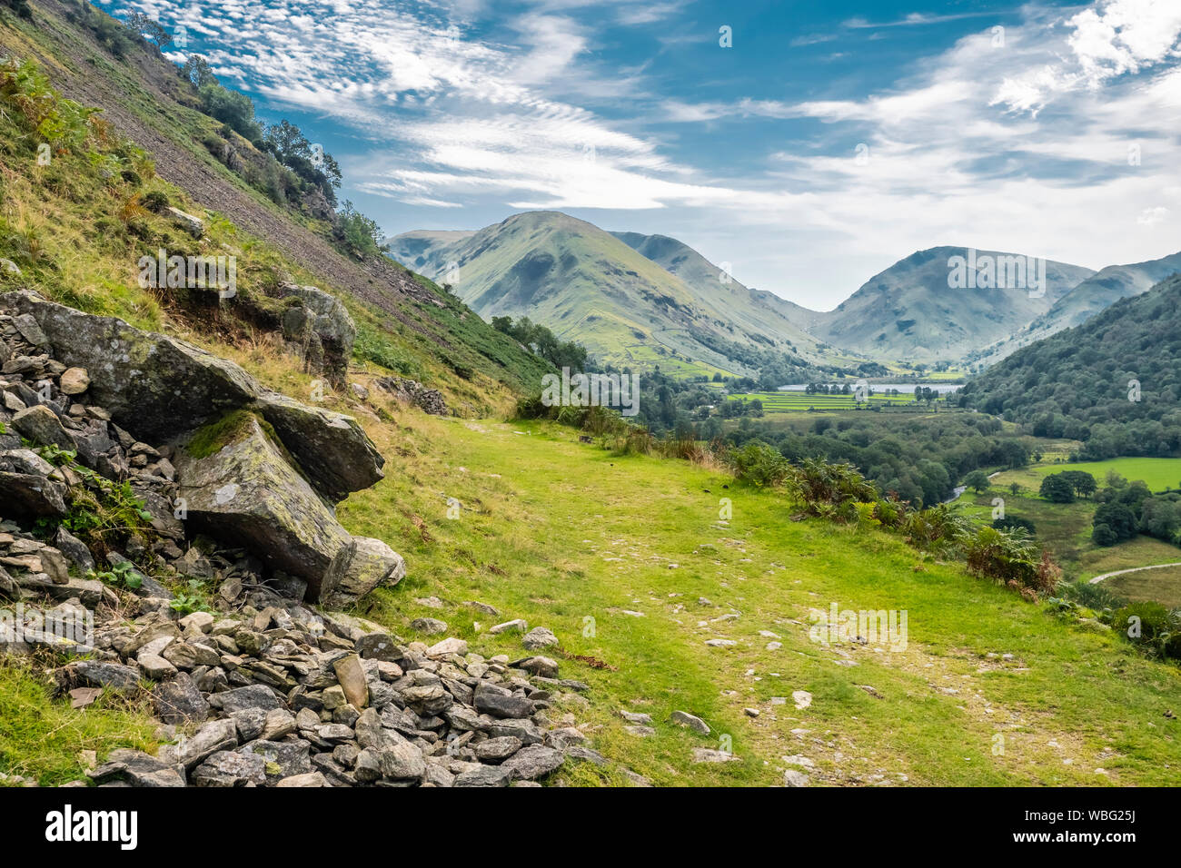 Hikking between Sykeside and Angle Tarn in Patterdale, Cumbria in the