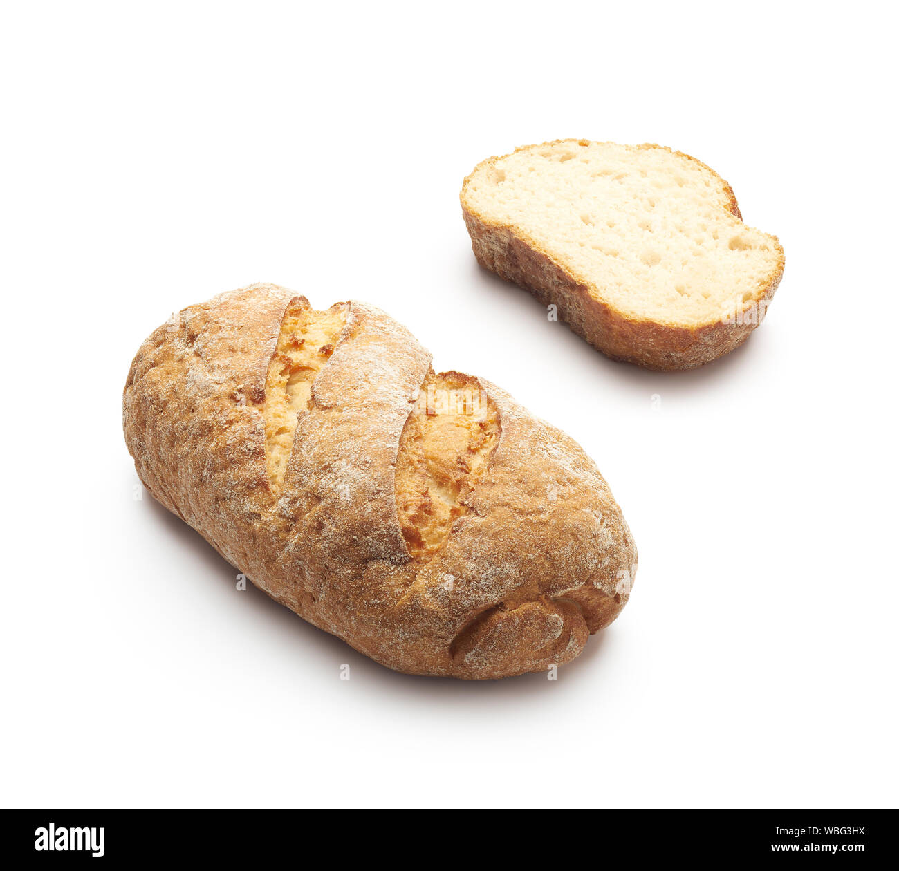 Whole grain gluten free bread over white background Stock Photo Alamy