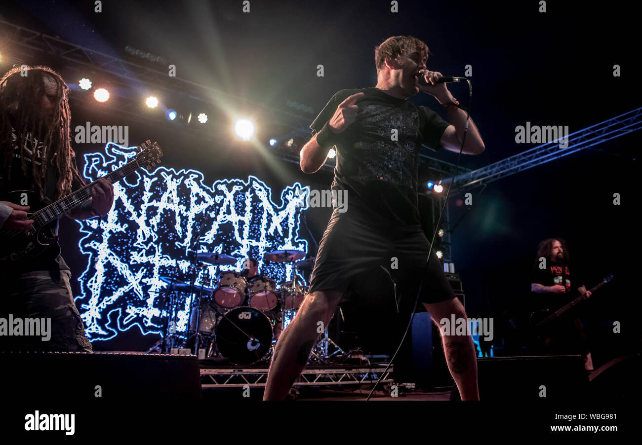 Camp Bestival 2019 - Day 1 - Performances Featuring: Napalm Death Where: East Lulworth, Dorset, United Kingdom When: 26 Jul 2019 Credit: WENN.com Stock Photo