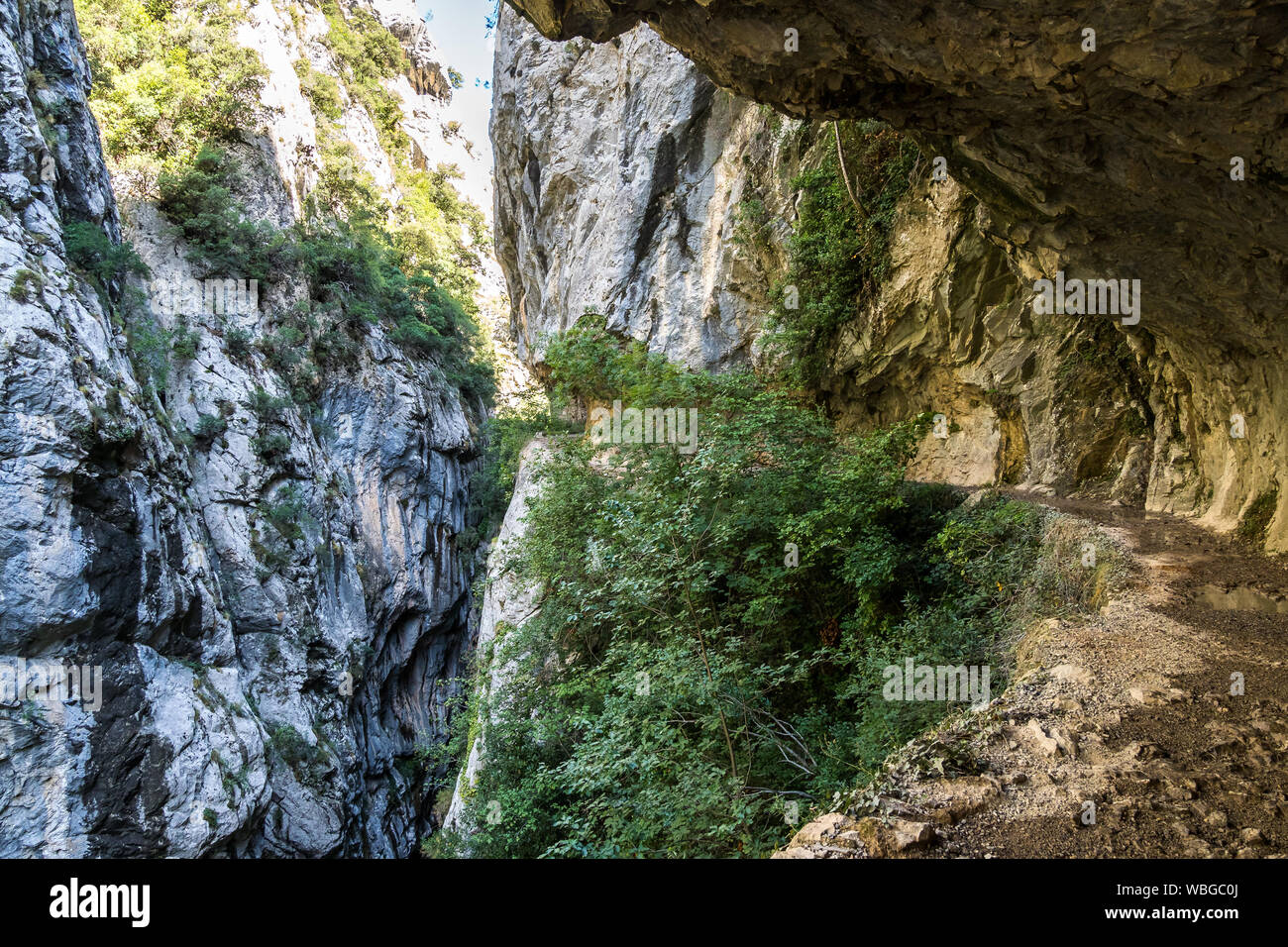 the Cares trail, garganta del cares, in the Picos de Europa Mountains, Spain Stock Photo