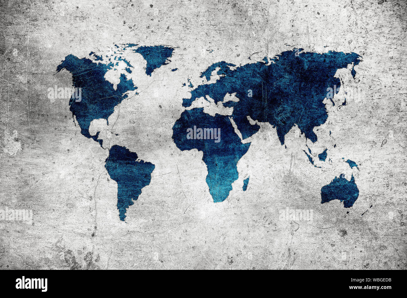 grunge map of the world Stock Photo