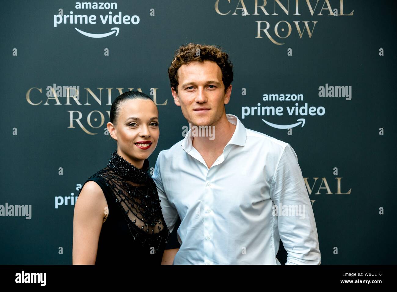 Berlin, Deutschland. 26th Aug, 2019. 26.08.2019, Amelie Tambour and Artjom  Gilz arriving on the red carpet for the Special Screening of the Amazon  Original Series Carnival Row in the Astor Film Lounge