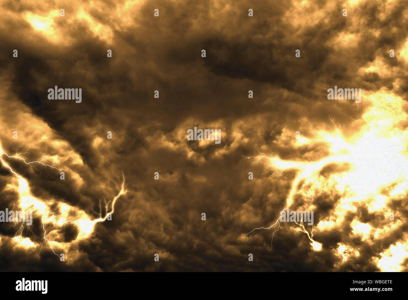 Dark stormy sky and bright lightning, thunderstorm background Stock ...