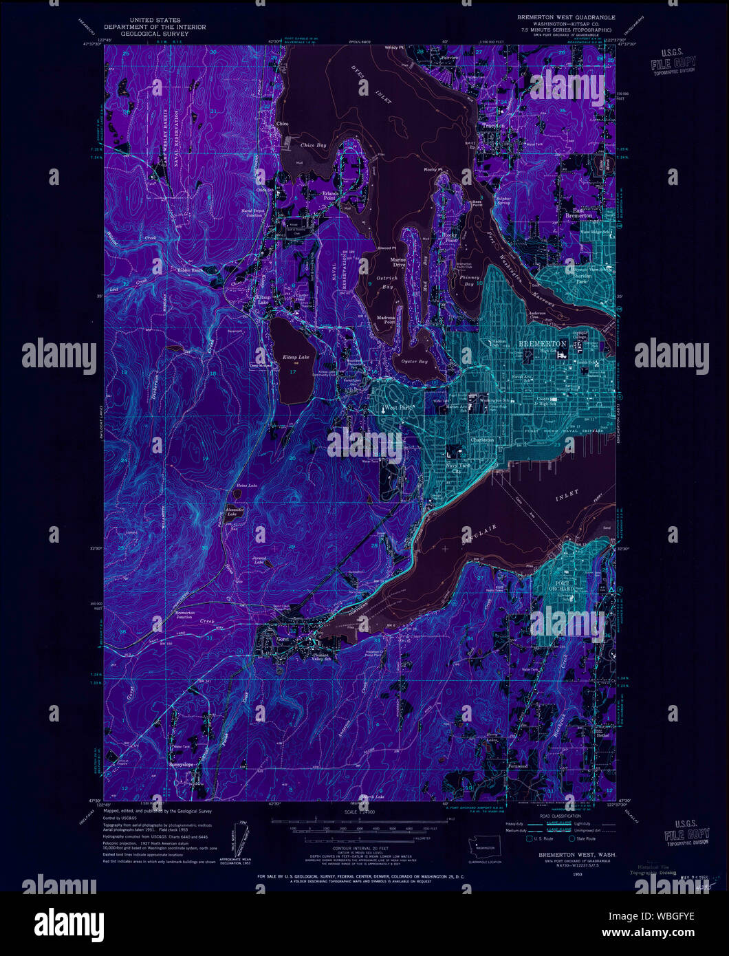 Map of bremerton washington hi-res stock photography and images - Alamy