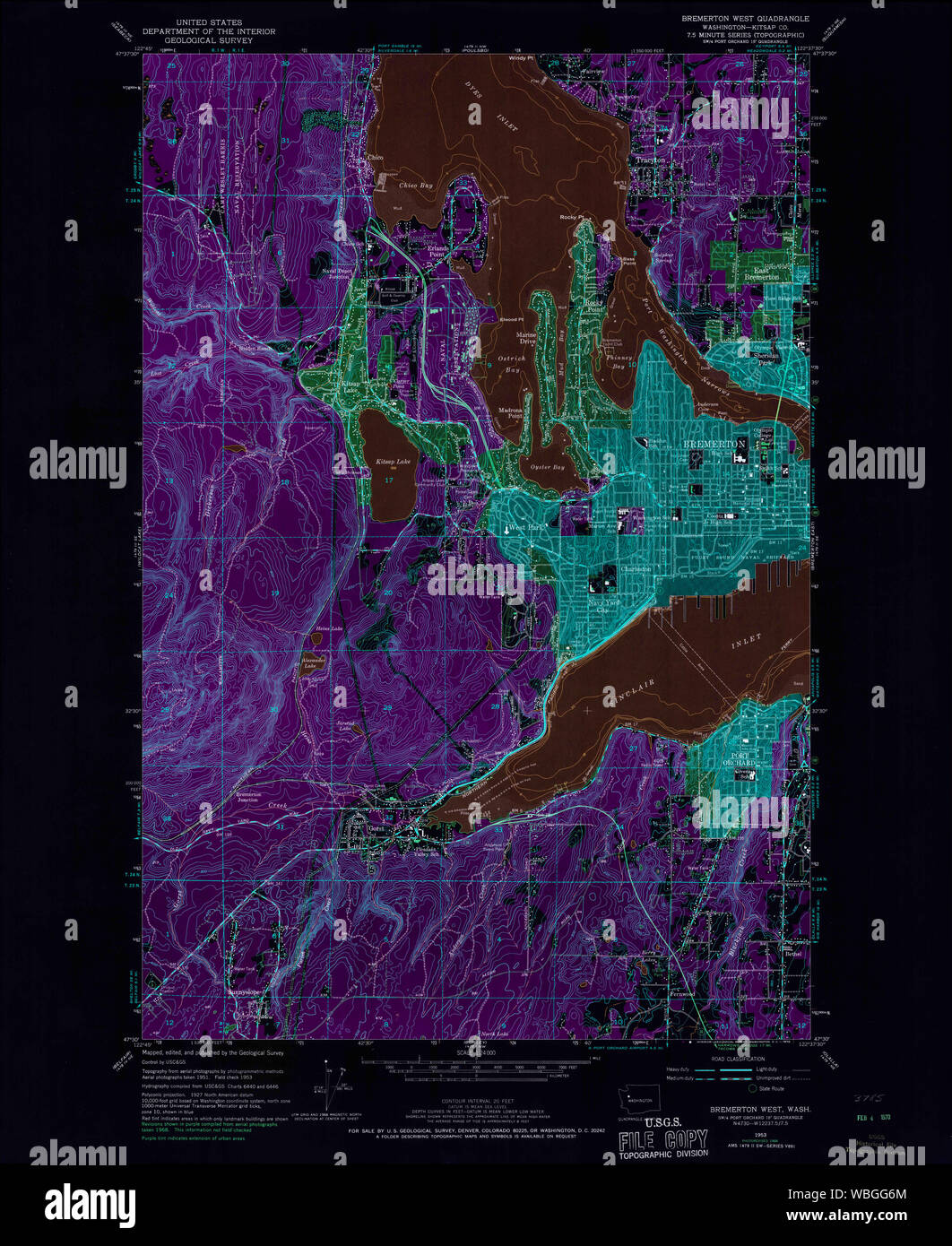 Map of bremerton washington hi-res stock photography and images - Alamy