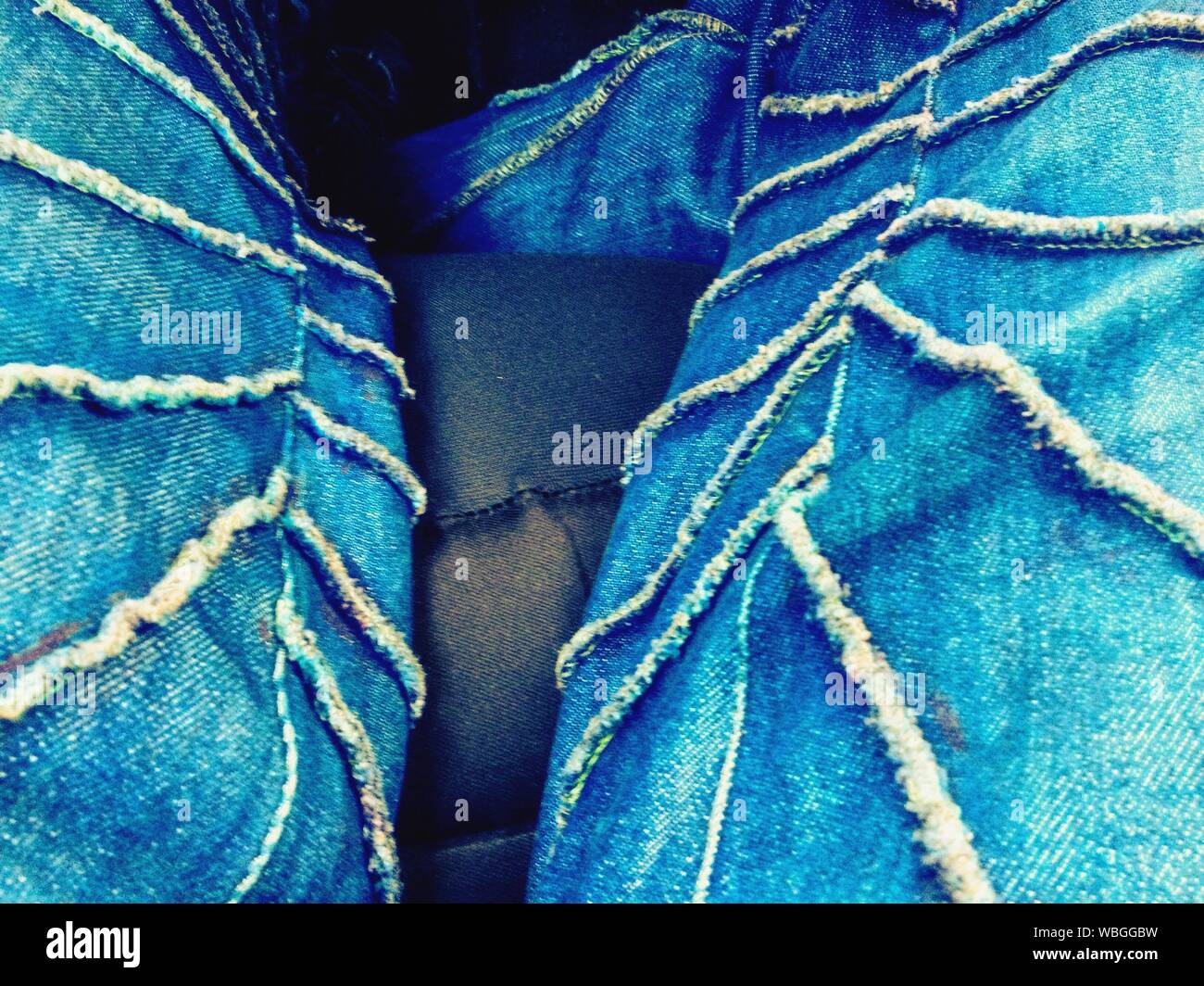 patterned denim jeans