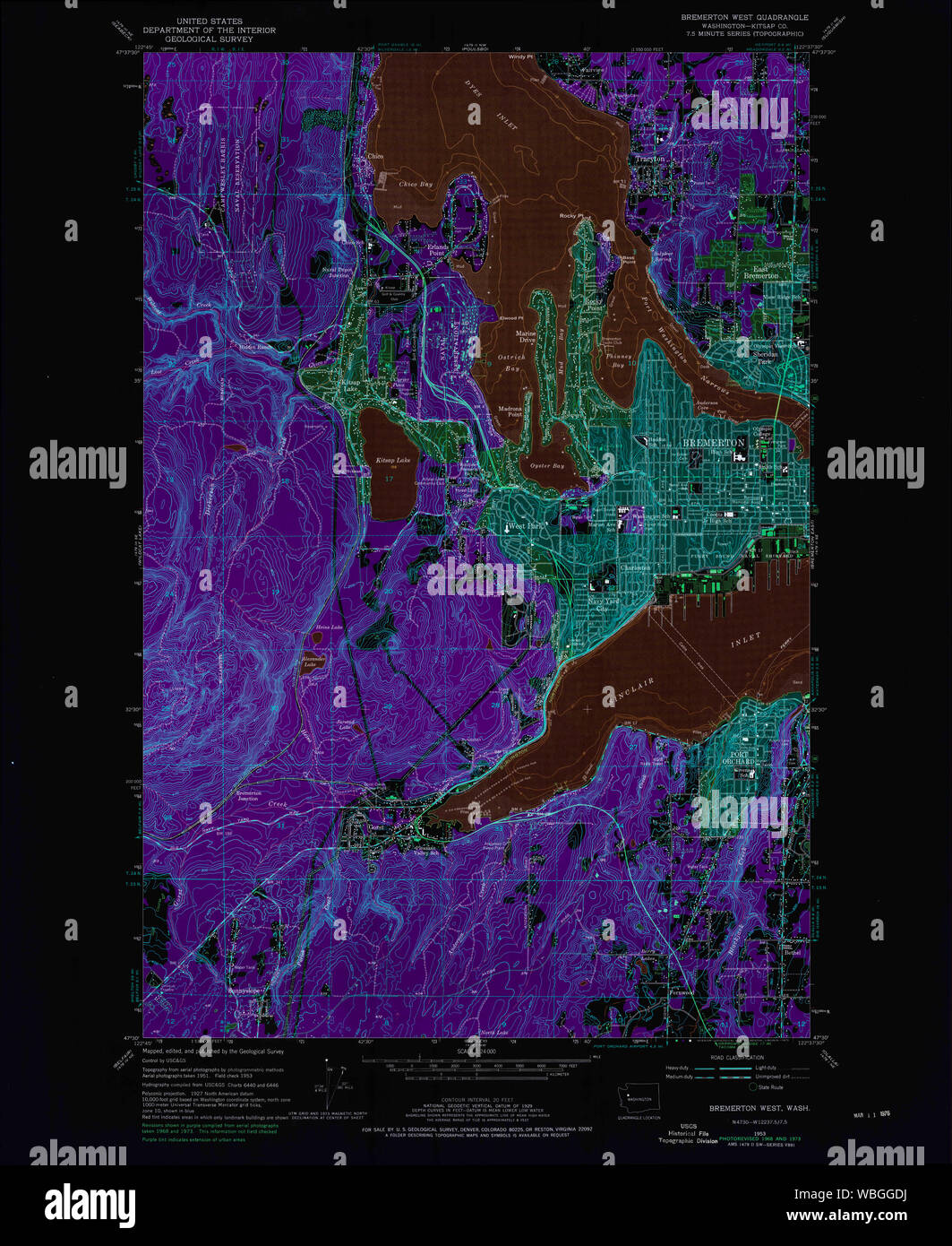 Map of bremerton washington hi-res stock photography and images - Alamy
