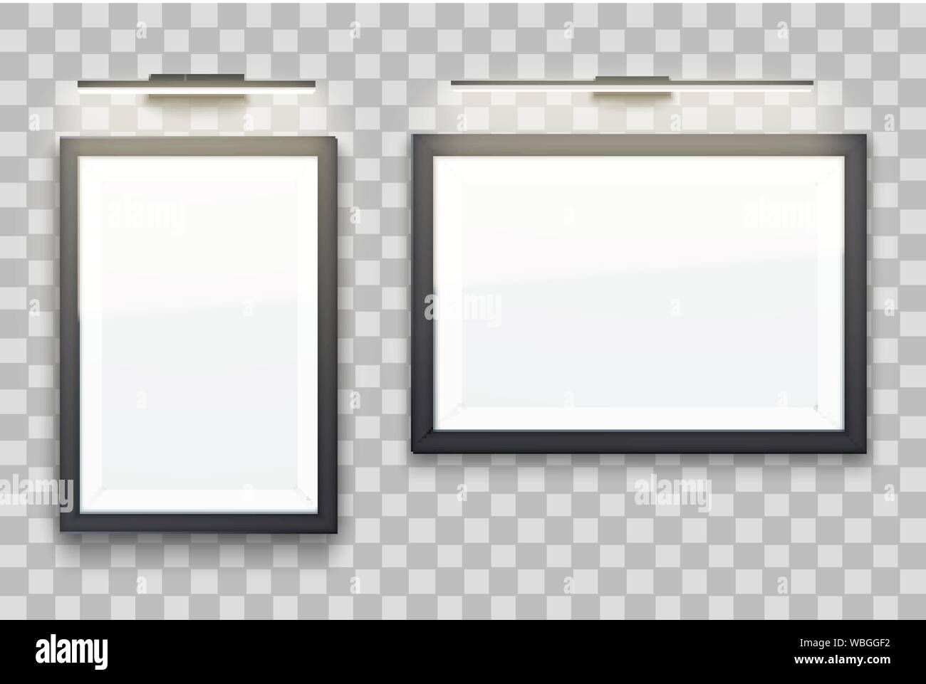 Set of Picture frames with light in gallery Stock Vector Image & Art ...