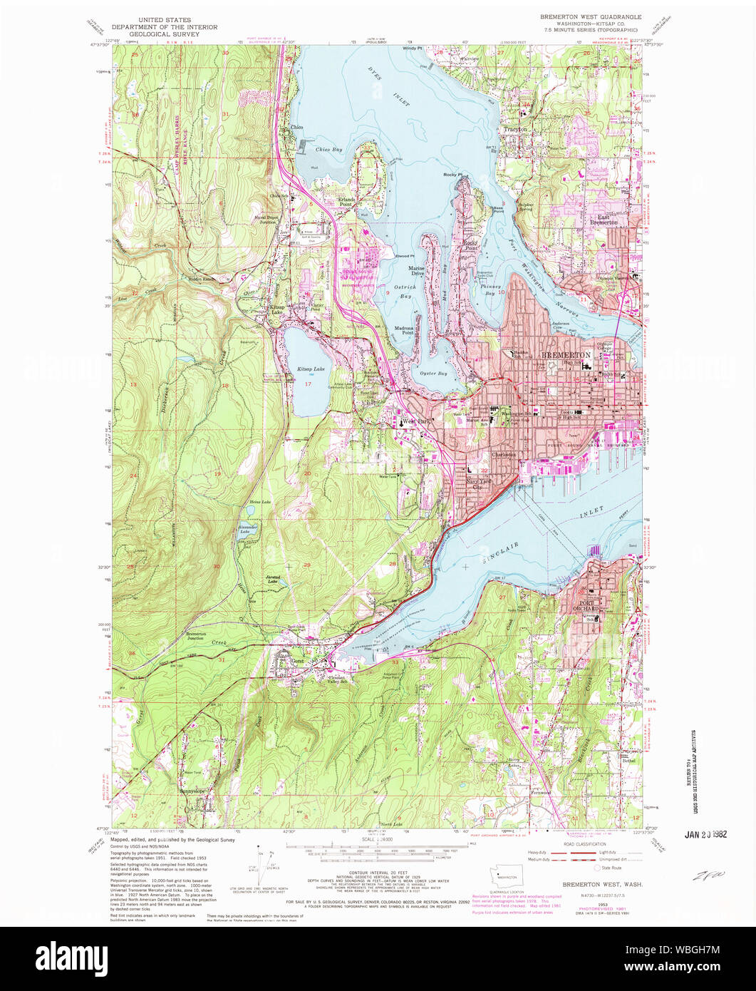 Map of bremerton washington hires stock photography and images Alamy