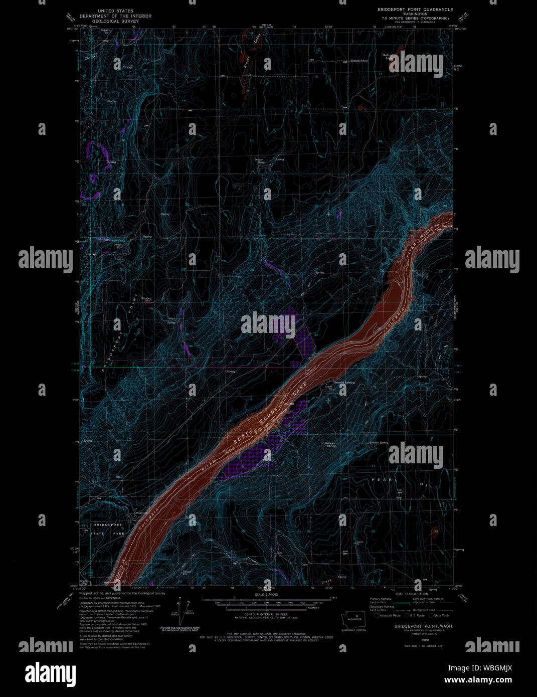Bridgeport washington map hires stock photography and images Alamy