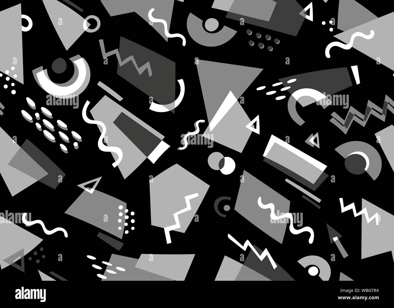 Abstract Confetti shapes seamless pattern. Vector illustration ...