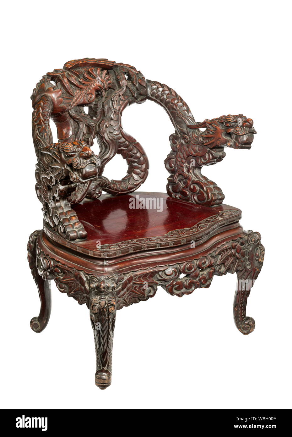 antique chair with dragon arms