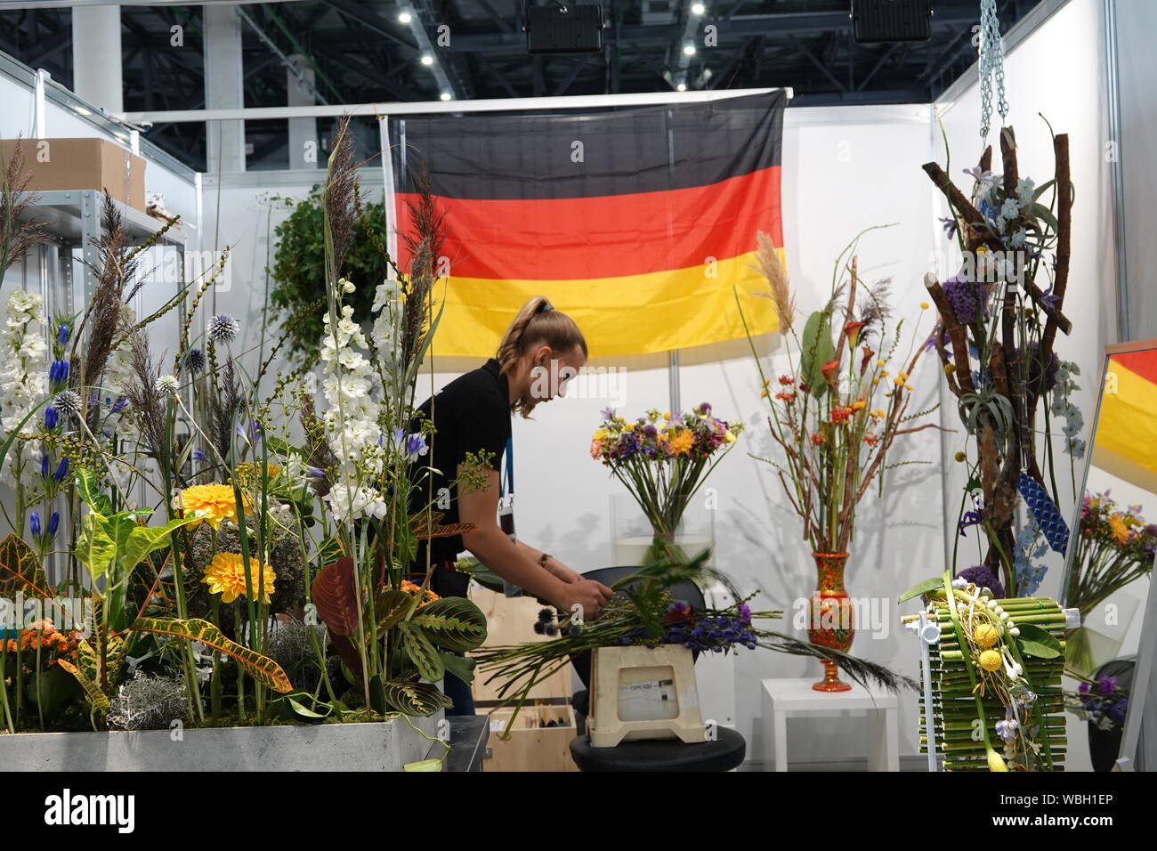 25 August 2019, Russia, Kasan The German florist Ines Senft takes part